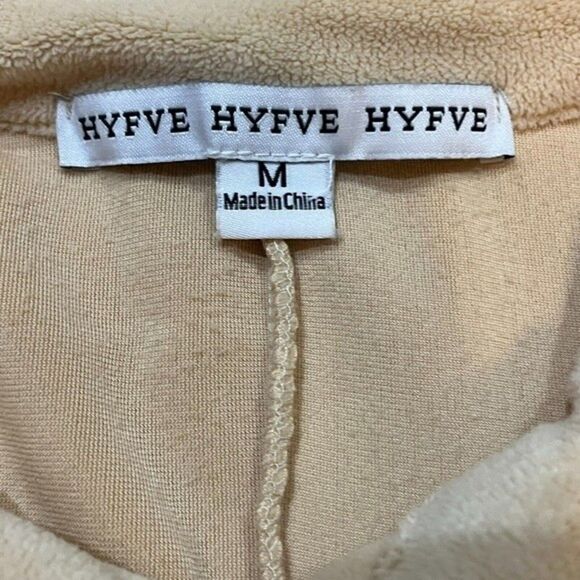 HYFVE Womens Jacket Long Sleeve Button Front Butter Yellow Fleece Cardigan Sz M - Picture 13 of 14